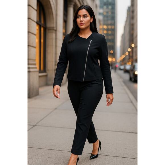 Helmut Lang Jackets & Blazers - Helmut Lang Black Asymmetrical Zip Jacket Women’s Size L  Made in USA